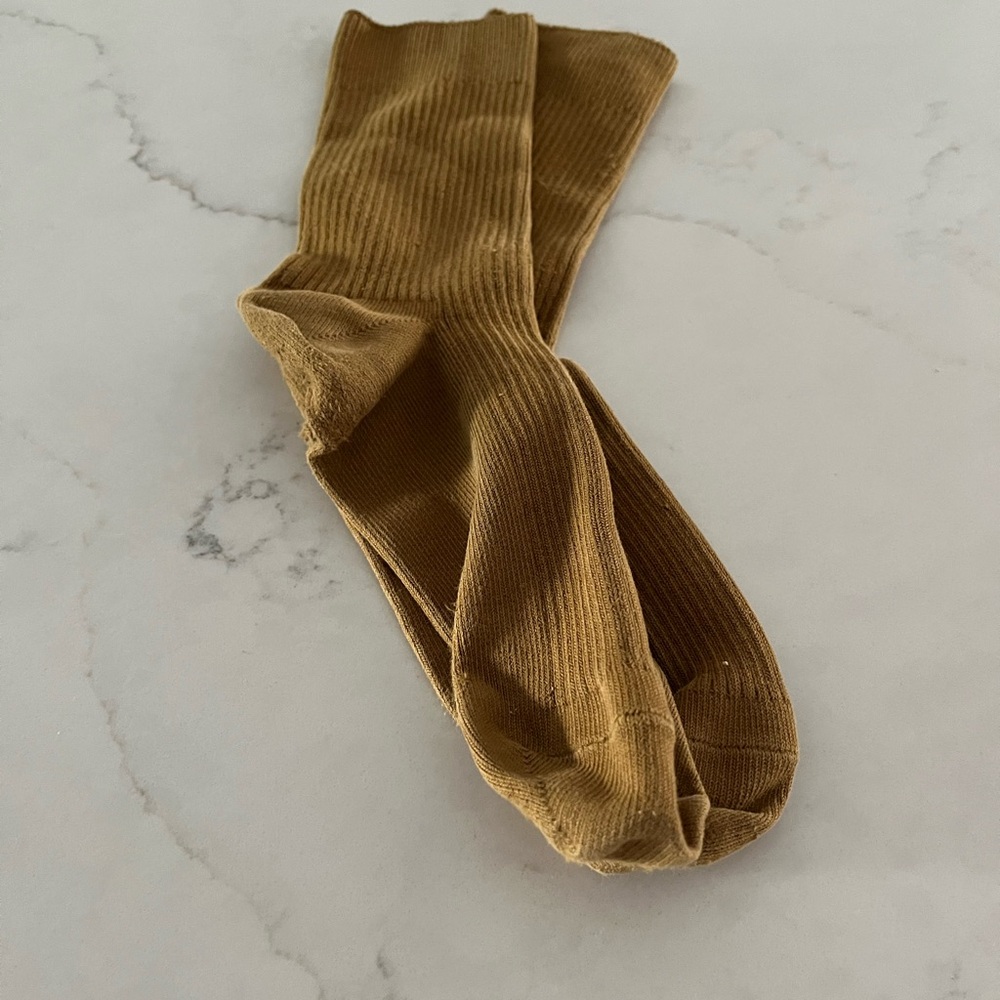 Gold Ribbed Socks